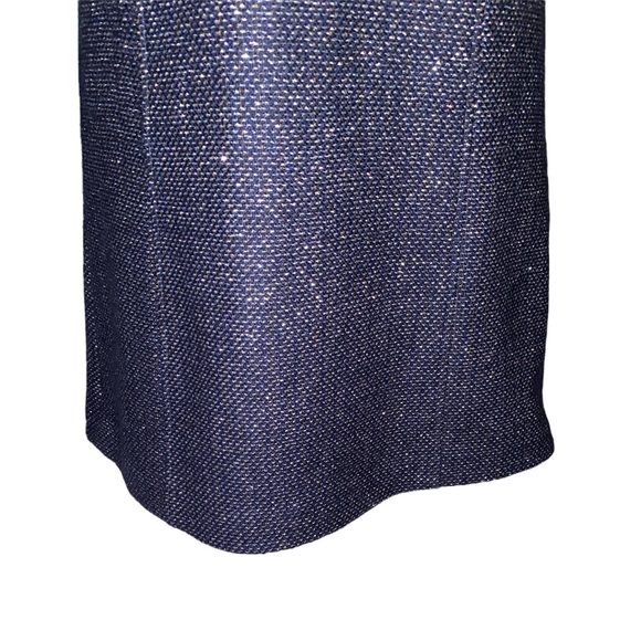 Tocca Navy Blue & Metallic Tweed Silver Button Sleeveless Mini Dress - 4 - Picture 3 of 12